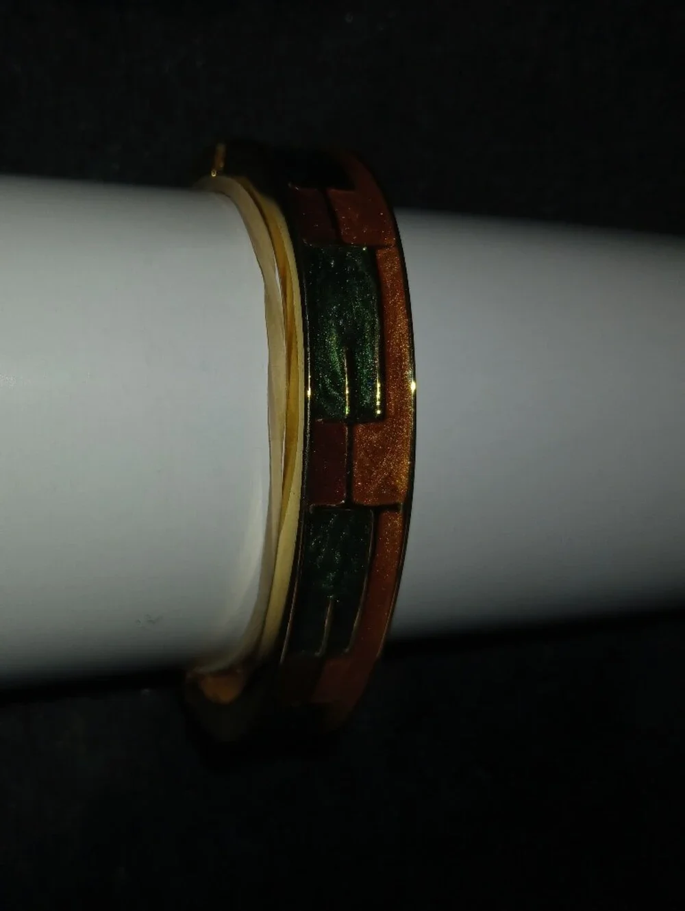 Gold-Tone Multicolor Enamel Women's Bangle Bracelet